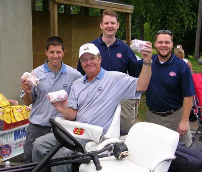 In cart: Dennis Walters; In rear: Dennis' assistant Nathaniel, Josh Funderburk & Vinnie Diaco

