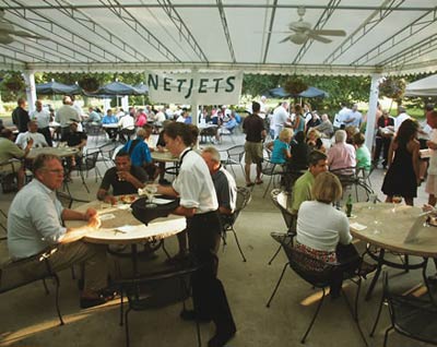 Golfers and guests enjoy the social after a day on the greens.
