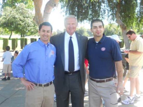Area Director Angel Velazquez, Lakers legend Jerry West and Monrovia, CA Franchisee Vana Mehrabian
