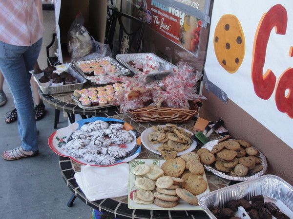 Kids brought baked goods such as cookies and cupcakes to the bake sale.